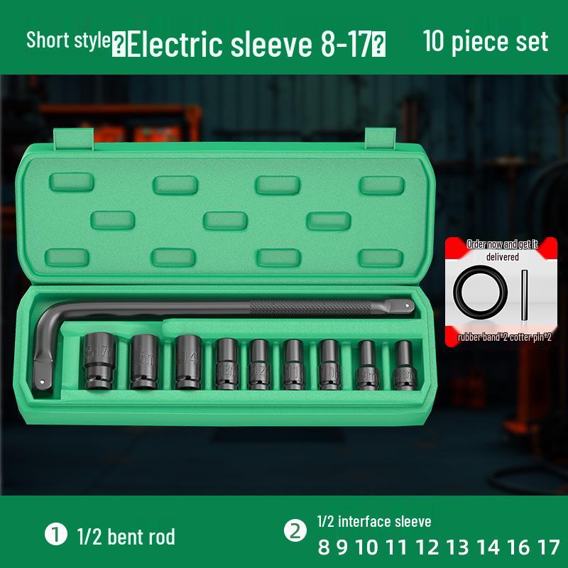 Umfassendes Elektroschrauber-Set mit verlängerten Sechskantstecknüssen – Groß, Mittel, Klein