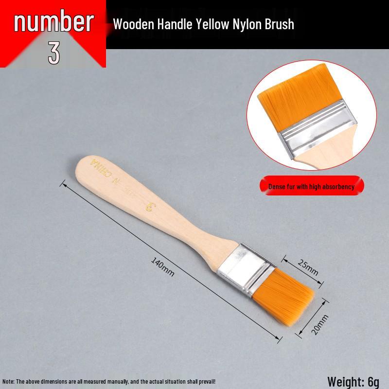 Nylon Soft Bristle Industrial Paint & Art Brush - Small BBQ & Lab Use