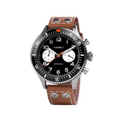 Montre chronographe Reverse Panda avec lunette en céramique noire et cadran Super-LumiNova C3 à quartz HF12 100M pour homme