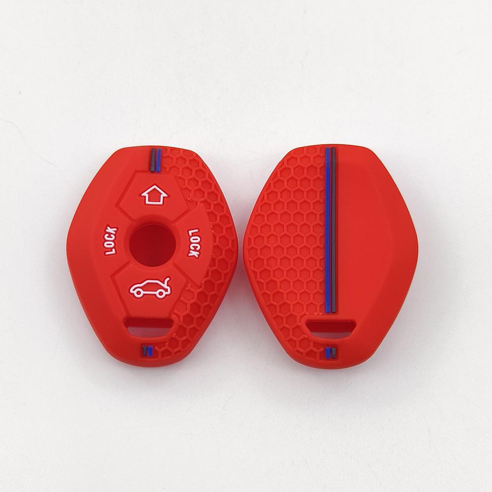 Silicone Key Case with Double-Line Hemisphere Pattern for BMW 3, 5, 7 Series X3 X4 X5 X6 Remote Control Keys