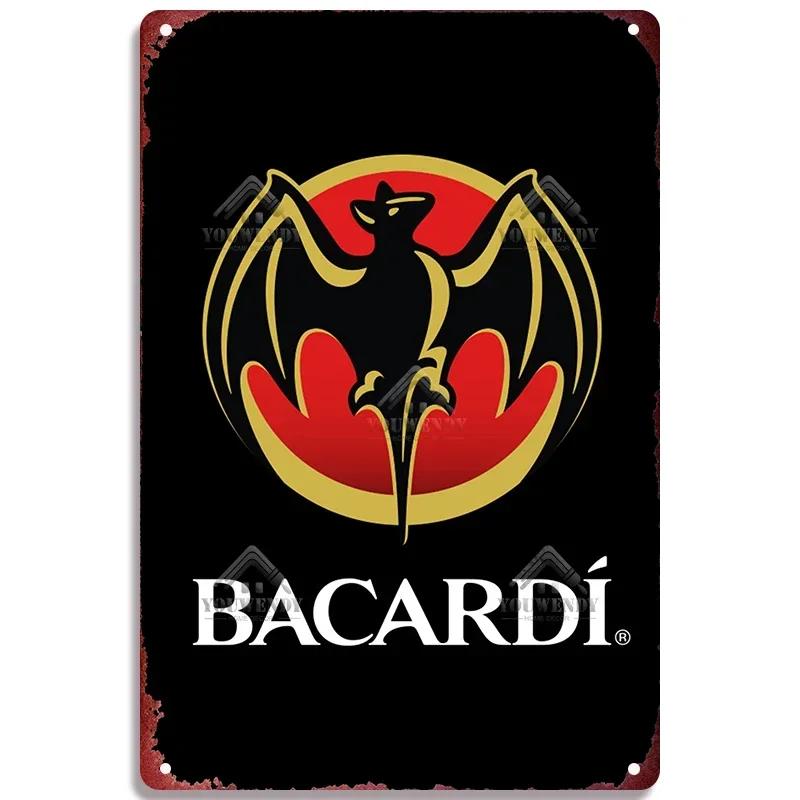 Retro Bacardi Metal Sign, Tin Sign, Rum Brand Plaque, Vintage Plates, Wall Decor, Poster, Bar, Man Cave, Shabby Chic Decorati