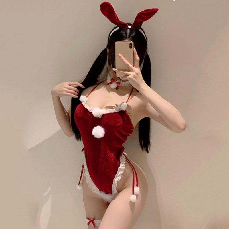 New In Christmas Dress Women's Secret Clothes Sexy Slim Red Short Dress Pajama Erotic Lingerie Winter Hotsweet Bodycon Nightwear