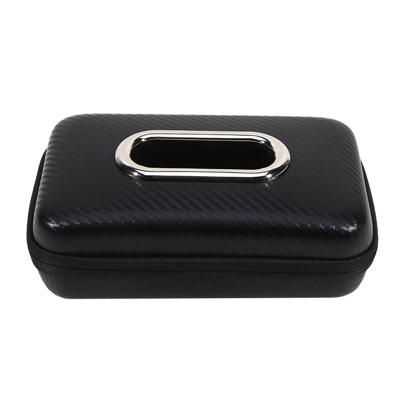 Front Seat Tissue Box Holder for Cars with Storage Mesh Pockets Adjustable Headrest Straps PU Leather Construction