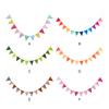 1pcs Set 16.4ft Macaron Paper Card Triangle Banner For Birthday Party Banner Flags Pennant Banner Flags Pennant Banner