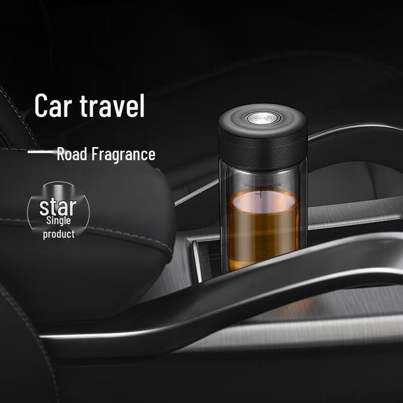 Tea Love 6th Gen Titanium Crystal Double-Layer Glass Travel Mug