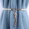 Elegant Metal Spring Waist Chain With Sparkling Fox Pendant For Women Fashion Accessories