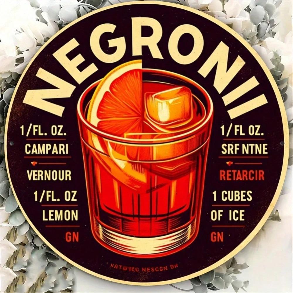 Vintage Negroni Tin Wall Sign Metal Home Decor Bar Kitchen Art