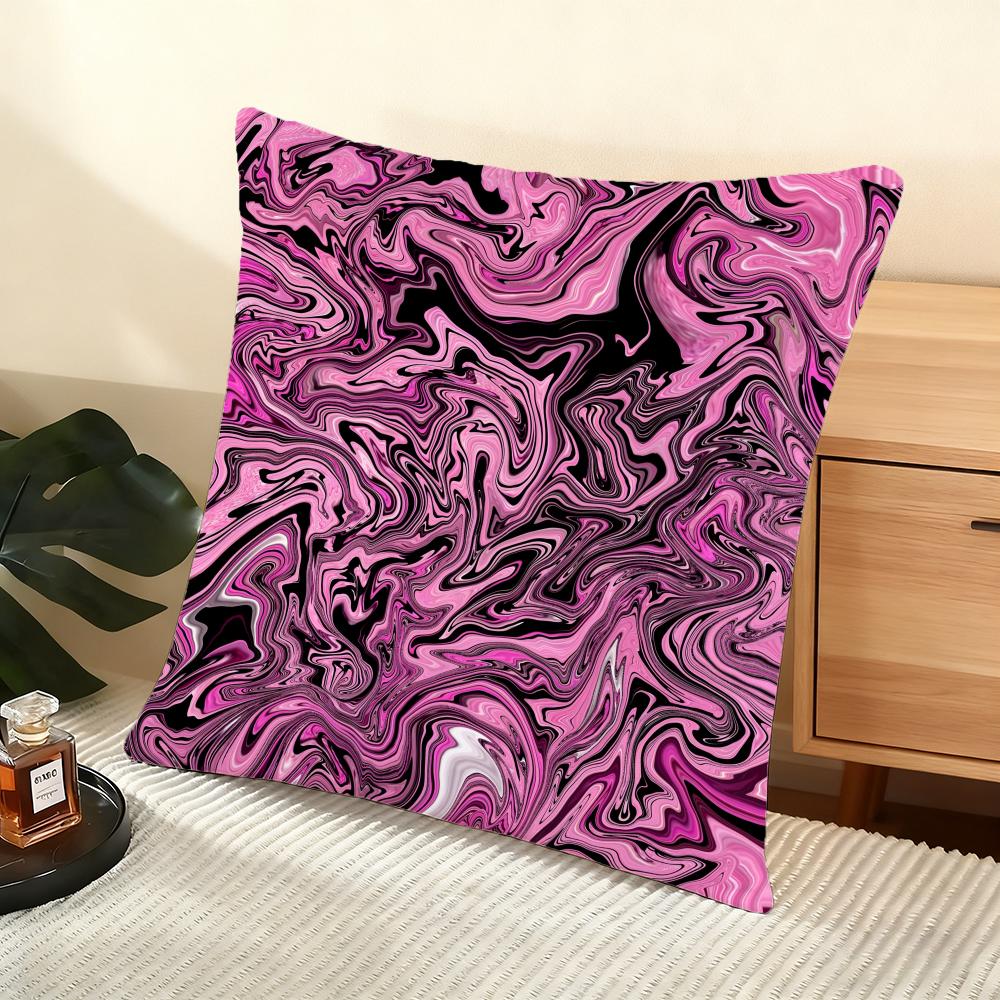 Fluid Wave Art Cushion Cover Soft Short Plush Pillow Cover Smooth Cozy Texture Aesthetic Cushion Case Home Decor
