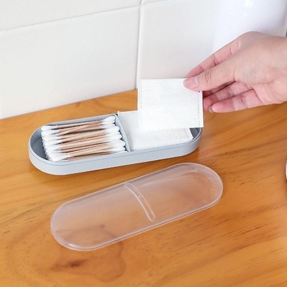 2 Stück Leichte Aufbewahrungsbox für Wattepads 2 Fächer Make-up Aufbewahrungsbox Aufbewahrungsbox für Kleinigkeiten Zahnstocher