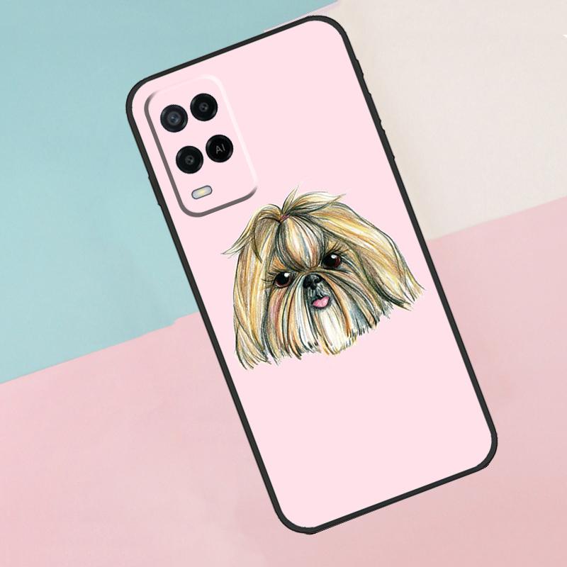 Cartoon Shih Tzu Dog Case For OPPO A83 A91 A93 A1K A15 A16 A52 A72 A3S A5 A9 A31 A53 A53S A54 A74 A94 Cover