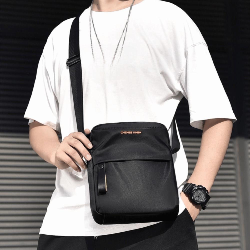 Zipper Pockets Men Crossbody Backpack Waterproof Sling Bag Stylish Messenger Bag  Document Storage