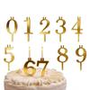 10pcs Birthday Cake Candle Holder Set 0-9 Number Steady Birthday Cake Topper Decorations Metal Number Candle Holders
