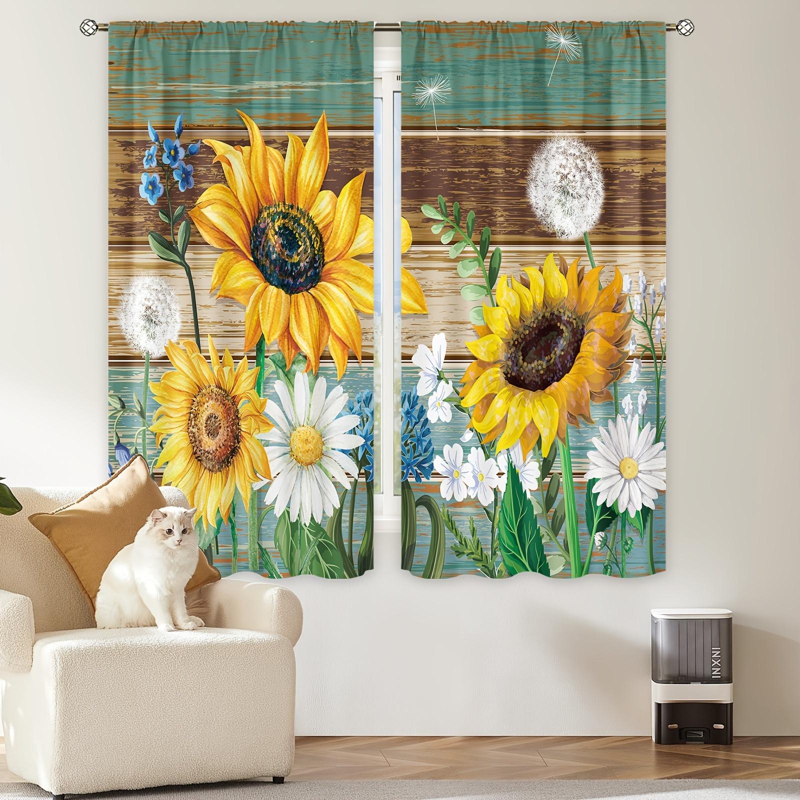 

Vintage Wooden Planks Print Design Window Drape Perfect For Bedroom Living Living Space Rod Pocket Window Treatment Home Decor W50 X H130(CM)X2&Hook