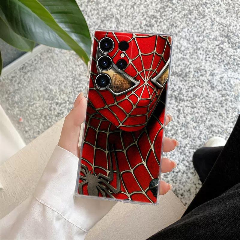 

Marvel Spiderman Deadpool Venom Transparent Case For Samsung Galaxy S26 S25 Ultra S24 S22 S26 Plus S20 S23 S21 FE 5G Clear Cover Galaxy S22 5G