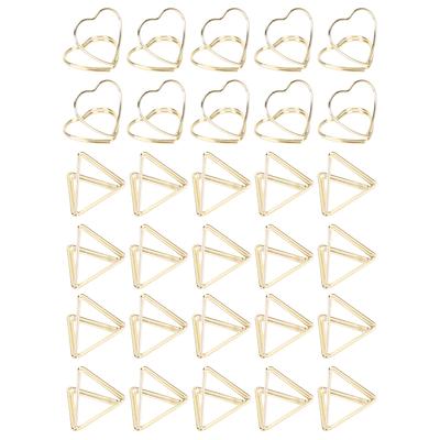 30Pcs Cute Paper Clips Triangular Heart Shaped Durable Metal Rustproof Fancy Paperclips for School