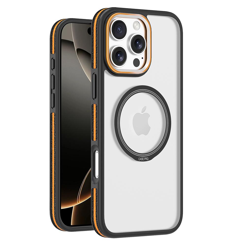 For iPhone 16 Pro Magnetic Case Shockproof TPU+PC Clear Back Phone Cover