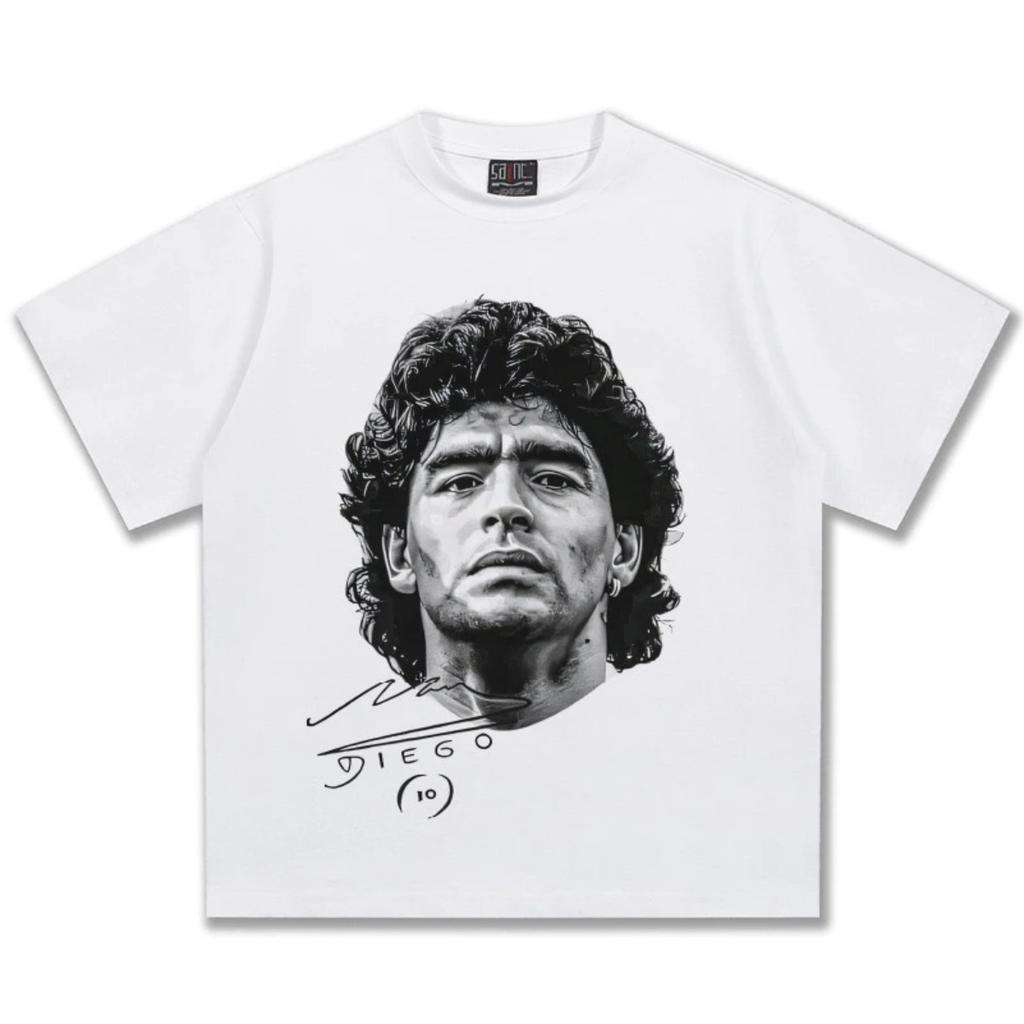 Legend Football Star Maradona Poster Graphic Print Short Sleeve T-Shirt Men Women Loose Casual Oversized Cotton Top Summer New Tee