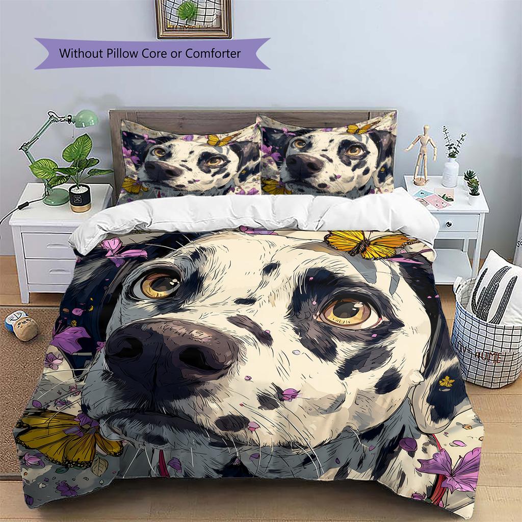 Dalmatian Pattern Bedding Home Decoration Birthday Gift (1 * duvet cover + 2 * pillowcase, without core)