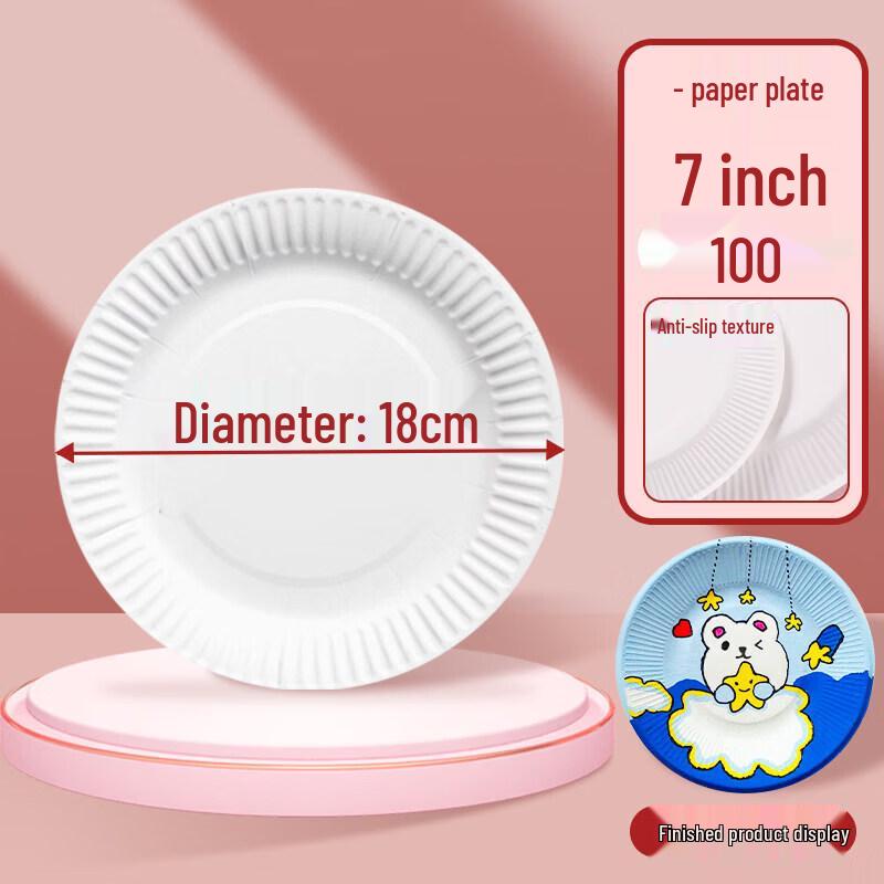 Disposable White Round Sugarcane Paper Plates