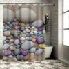 Beach Pebble Shower Curtain - Vibrant Coastal Stone Art For A Waterproof And Unique Bathroom Dcor Set