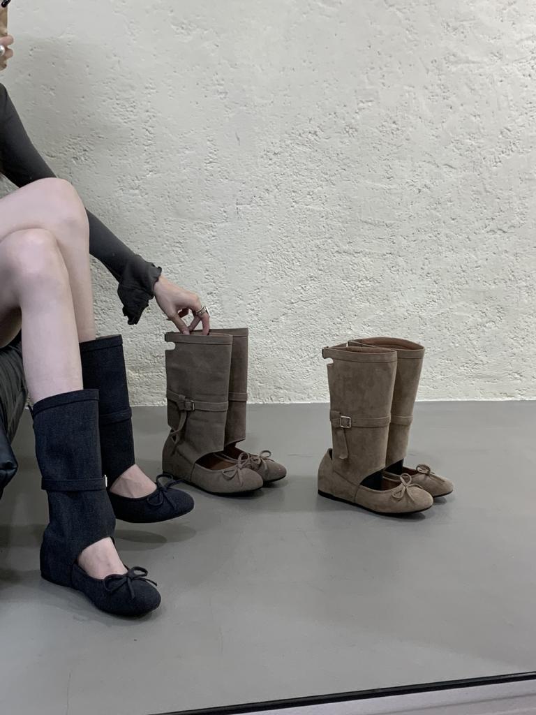 2025 neue Maillard-Stiefel Sommer neues Design eckige Spitze Schleife hohl innen Höhenerhöhung 4CM coole Stiefel