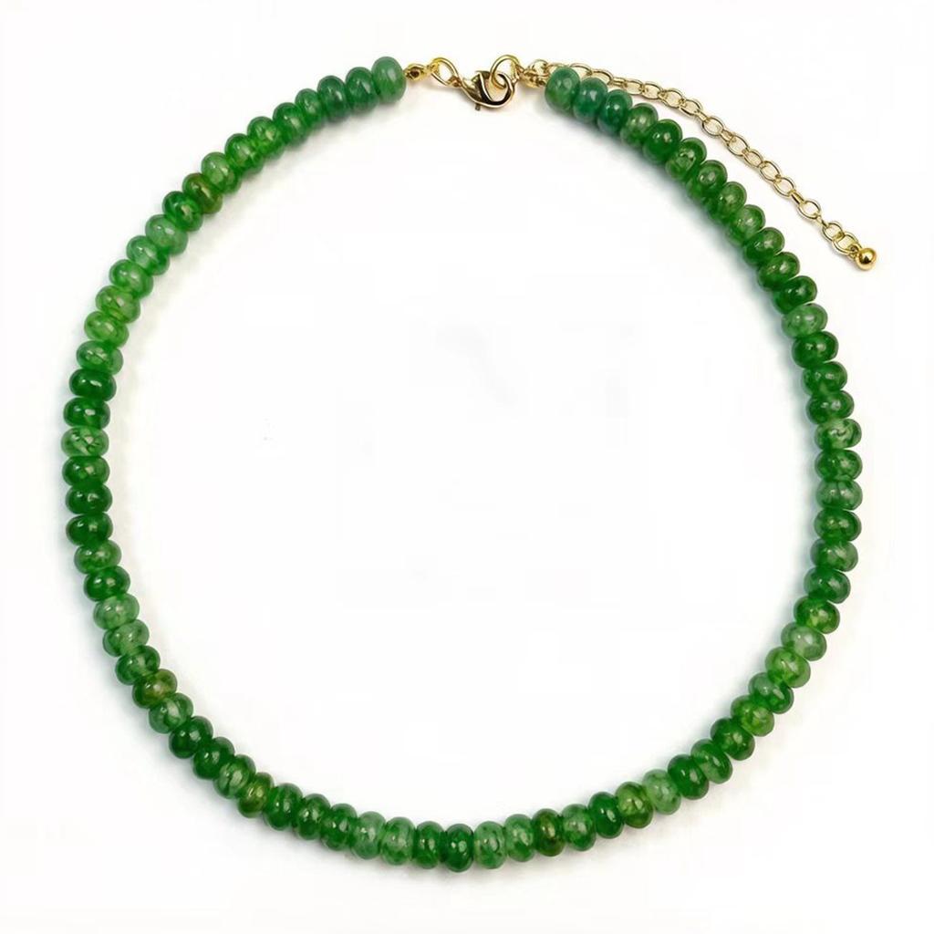Handmade Natural Stone Choker Necklace Boho Style Colorful Round Beaded Summer Beach Vacation Stackable Jewelry Gifts for Women