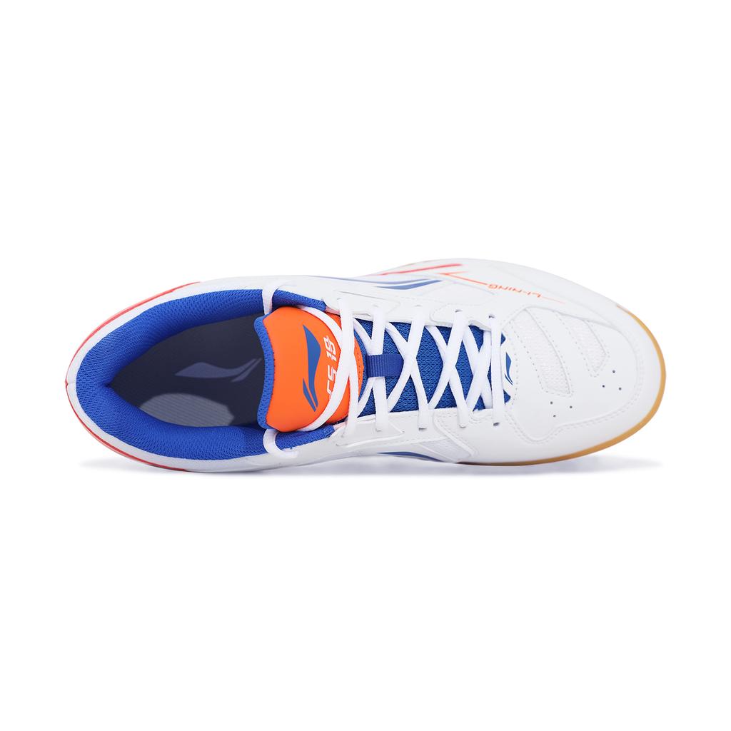 New LiNing Anti Slip Wear Resistant Mid Top Badminton Shoes Unisex Orange Colorful Blue AYTT039-3