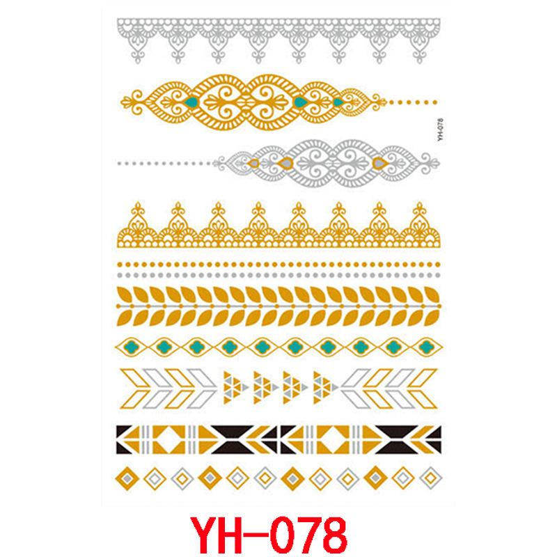 Bronzing Tattoo Sticker, Metal Waterproof Tattoo Sticker, Tattoo