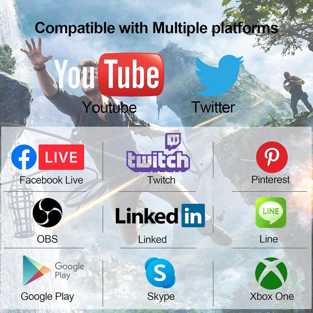 USB 3.0 HDMI HD Video Capture Card for Mobile and PC Gaming, Live Streaming, Recording, 2131 Chip Compatible HDTV Capture