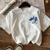 MÖGLICHKEITEN, WIE SIE HELFEN KÖNNEN Buchstabenmuster Rundhals Damen T-Shirt Kurzarm Mode Druck Kurzarmshirt Damen T-Shirt