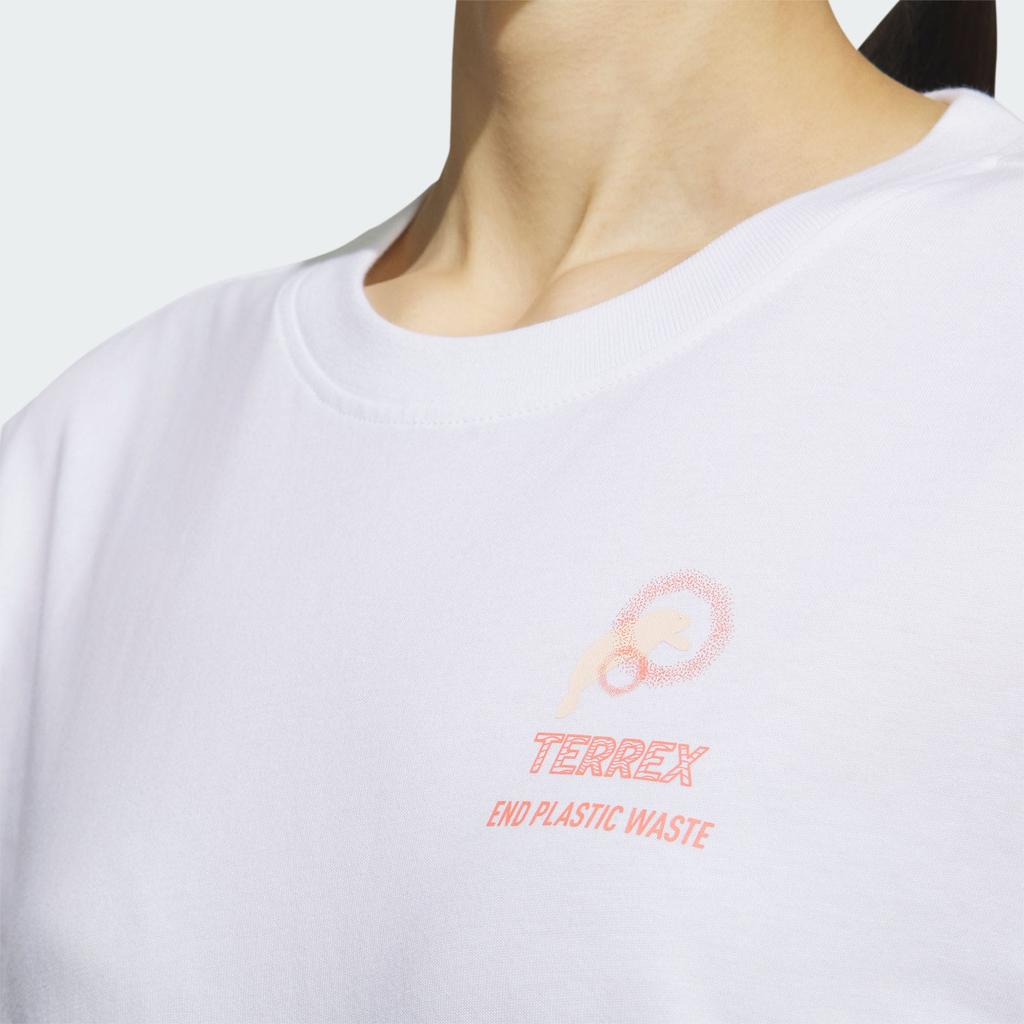 Adidas Short Sleeve Outdoor Ocean Tee With Fish Print Women Tops White IU1284