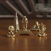 Brass Fishing Old Man Small Statue, Desktop Ornaments, Retro Fisherman Mini Figurines Models, Home Decorations, Crafts Accessori