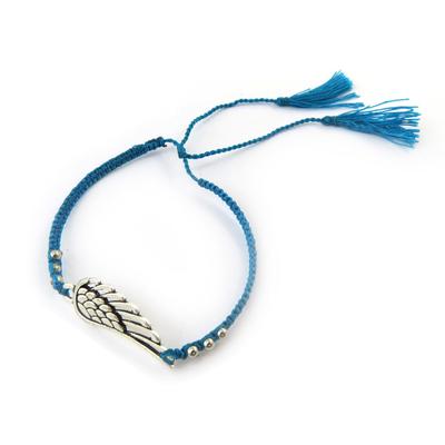 [N4640] - Bracelet ethnique 'Navajos' bleu argenté