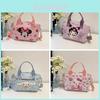 Minnie Kuromi Cinnamoroll Hello Kitty Melody Cartoon Leather Crossbody Bag With Pu Material For Casual Day Use