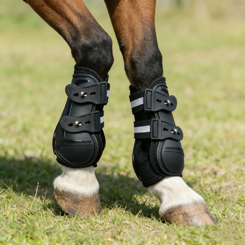 Verstellbare PU-Schale Sehnenstiefel für Pferde Leichtgewichtiger Schützender Beinschutz für Pferde Reit-Beinschutz Langlebig