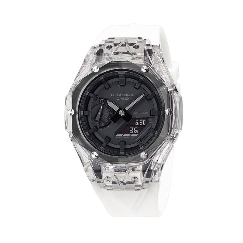 CASIO Unisex Liquid Crystal/Analog Dual Display Series Black Watch GA-2100-1A1(Watch4--)