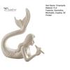 Literary Style Room Decor 3D Printed Mermaid & Starfish Figurine, Exquisite Sculpture, Ocean Small Statue for Bay Window Theme Desktop Ornament
