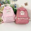 Schoolbag College Plaid Backpack Female Student Large Capacity Lightweight Cartoon Bear School Bag Junior High School Student Travel Backpack