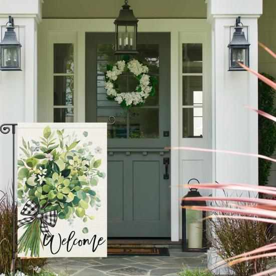 Double-Sided Garden Flag for Porch 12x18 Inch Fade-Resistant Spring Floral Butterfly Print Decorative Flag for Outdoor Yard Patio Mailbox Seasonal