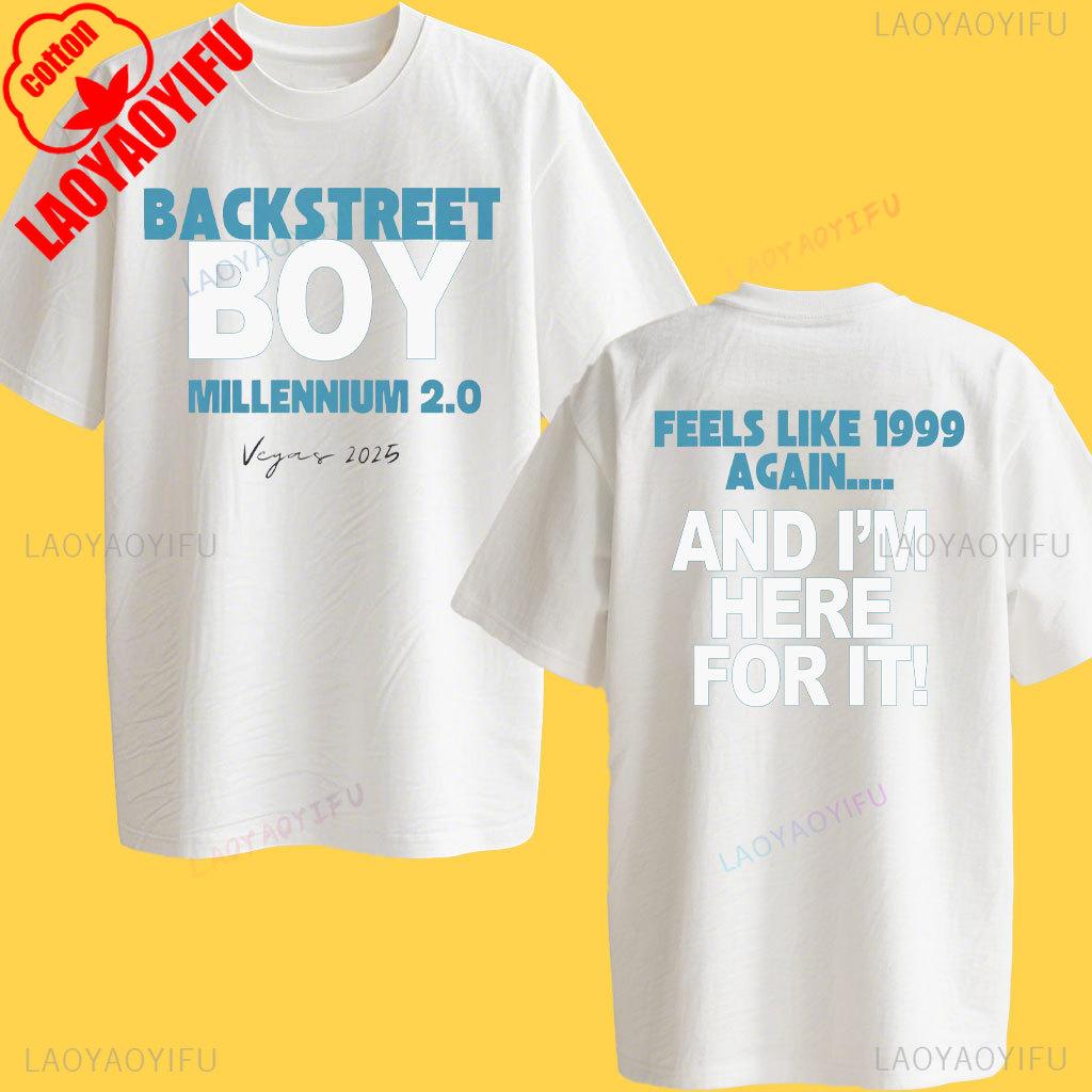 Männer Frauen Shirts Backstreet Boys Millennium T-Shirt Ich war dabei Konzert-T-Shirt Unisex Baumwoll-T-Shirt Vegas 1999 Vintage Shirts Tops
