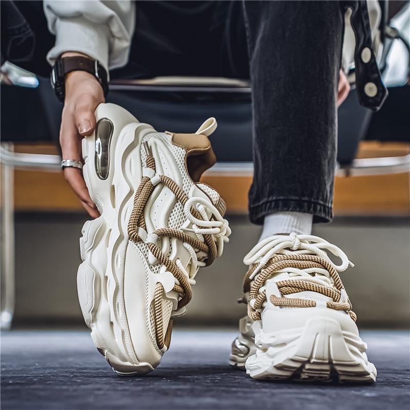 Fashion 2025 Men's Lace-up Sneakers Autumn Chunky Comfortable Trend Tennis Sports Shoes Outdoor Wear-resistant Breathable Running Shoes