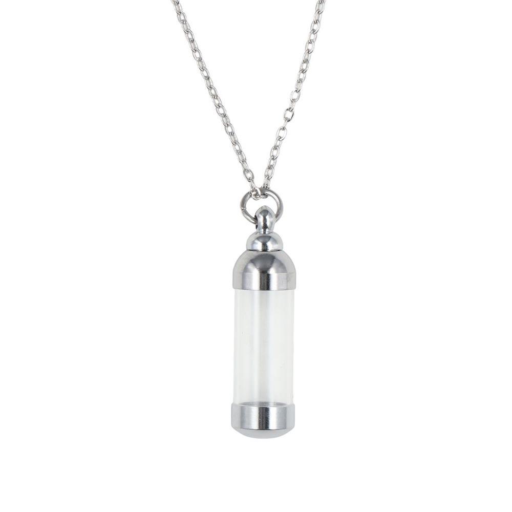 Bottle For Man Stainless Steel Ashes Cremation Memorial Pendants Hollow Tube Necklaces Urn Necklace