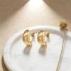 14K Gold Luxury Hoop Earrings for Women Glossy Half Hoops Earrings
