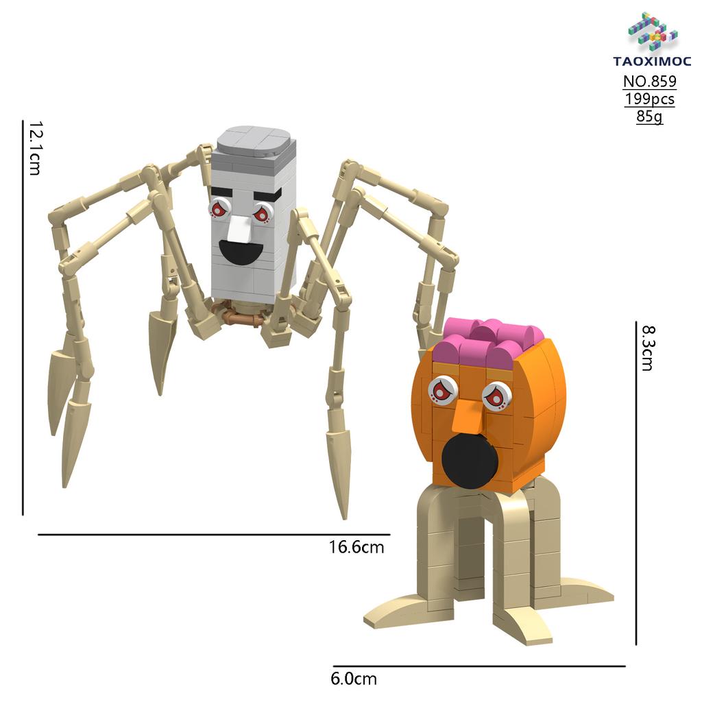 Tungtungtungsahur Mutated Wooden Stick Human Crocodile Building Block Model Toy Brainrot Figurine Figurine