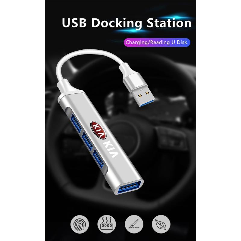 1Pcs Type-C Turn USB Adapter Multi Port Distributor Hub For KIA sportage ceed sorento cerato optima picanto rio soul k3 k5 Car Accessories
