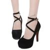 European & American Women's Plus Size Chunky Heel Buckle Sandals - New Pointed Toe High Heels for Spring Fashion