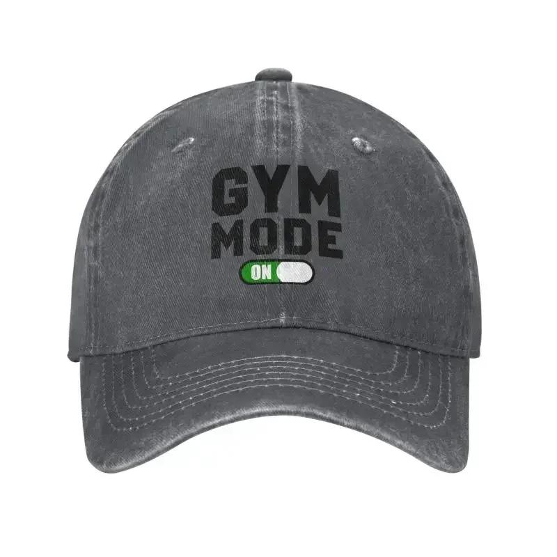 Custom Cool Cotton Sport Fitness Gym Mode On Baseball Cap Unisex WoUnisex Adjustable Adult Dad Hat Hip Hop