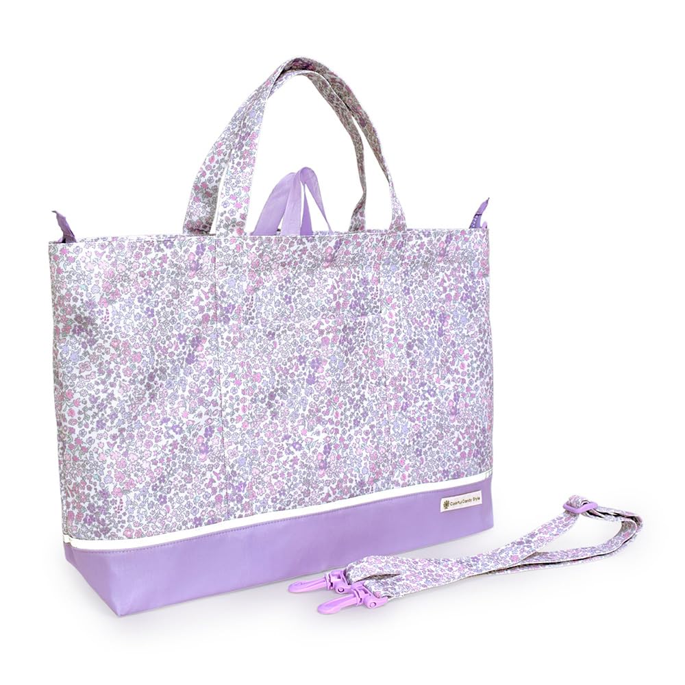 COLORFUL CANDY STYLE Gusseted Shoulder Bag [2026 Spring Model] Water-Repellent, Lightweight Floral Mist Design, Stain-Resistant, Wrinkle-Resistant, La