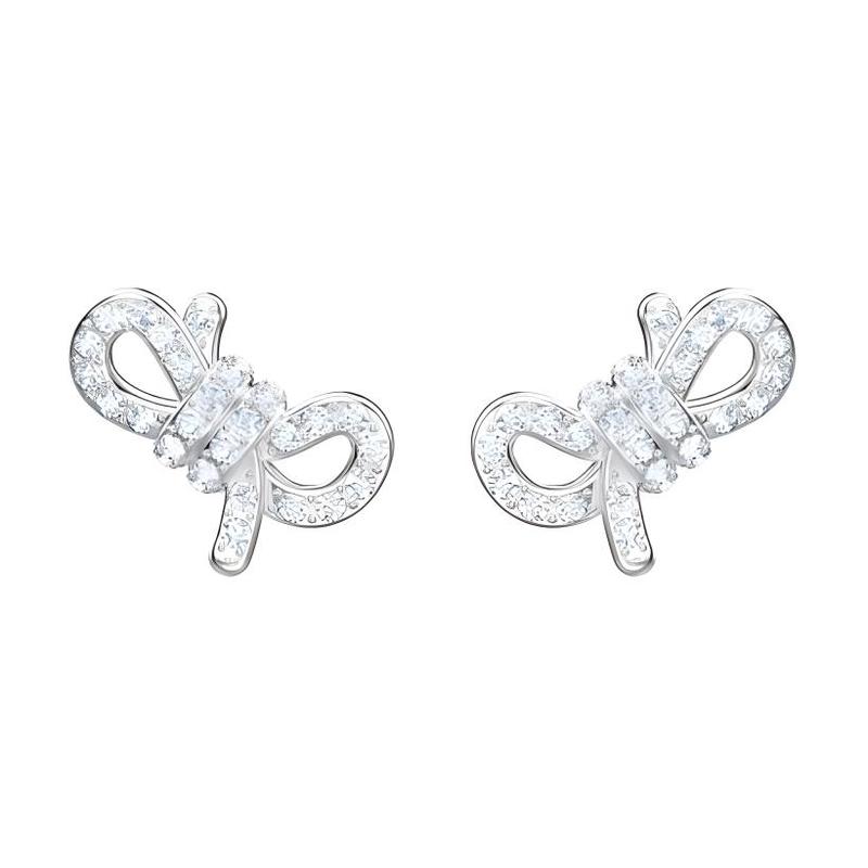 Swarovski Lifelong Bow Bow Stud Earrings Women s Silver 5447080