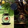 Solar Bird Feeder Decorative Night Light Bird Feeder Waterproof Solar Powered Garden Bird Feeder for Outside Yard Patio